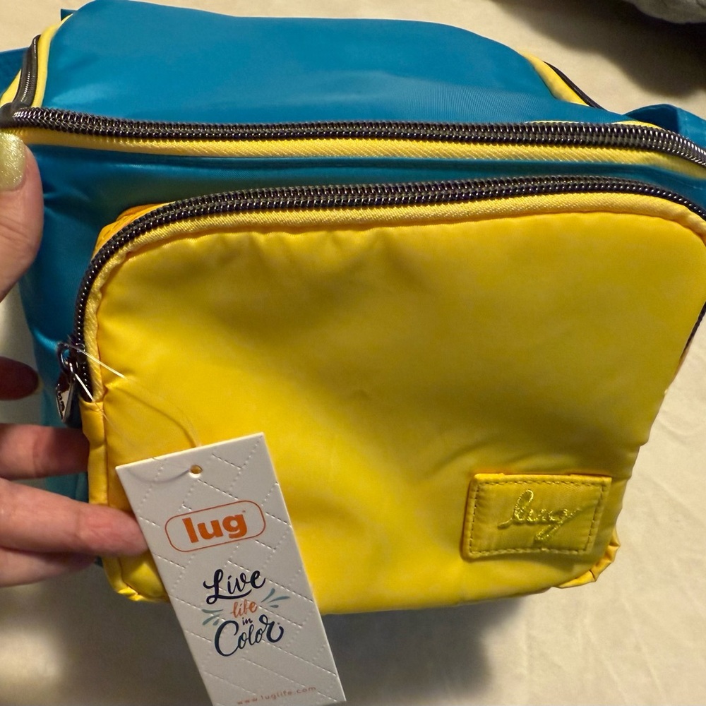 Lug Whisk Insulated Lunch Tote in Sky Blue & Yellow